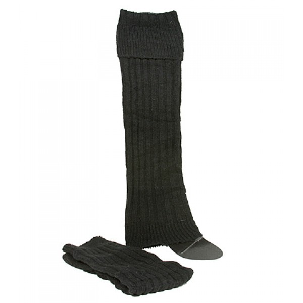 Knit Leg Warmers - Black  - SK-F1007BK